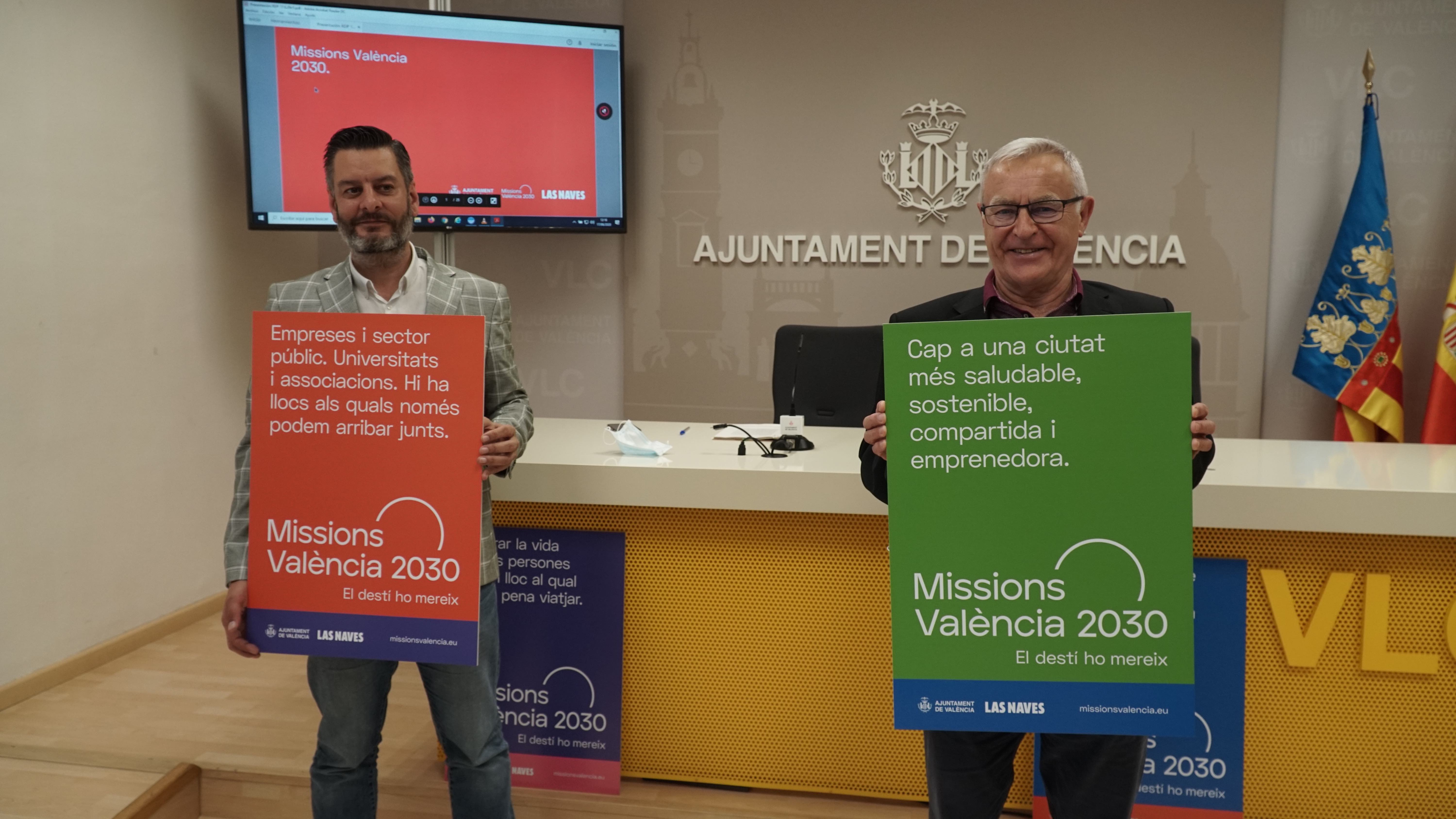 Mayor of Valencia presenting Missions València 2030